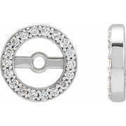 14k White .08 Ctw Natural Diamond Earring Jackets With 4.6 Mm Id