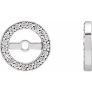 14k White 1/8 Ctw Natural Diamond Earring Jackets With 5.3 Mm Id