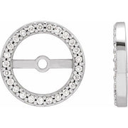 14k White 1/8 Ctw Natural Diamond Earring Jackets With 7 Mm Id