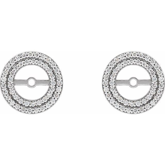 14k White 1/5 Ctw Diamond Earring Jackets