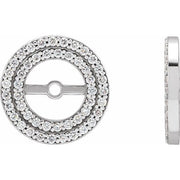 14k White 1/4 Ctw Natural Diamond Earring Jackets