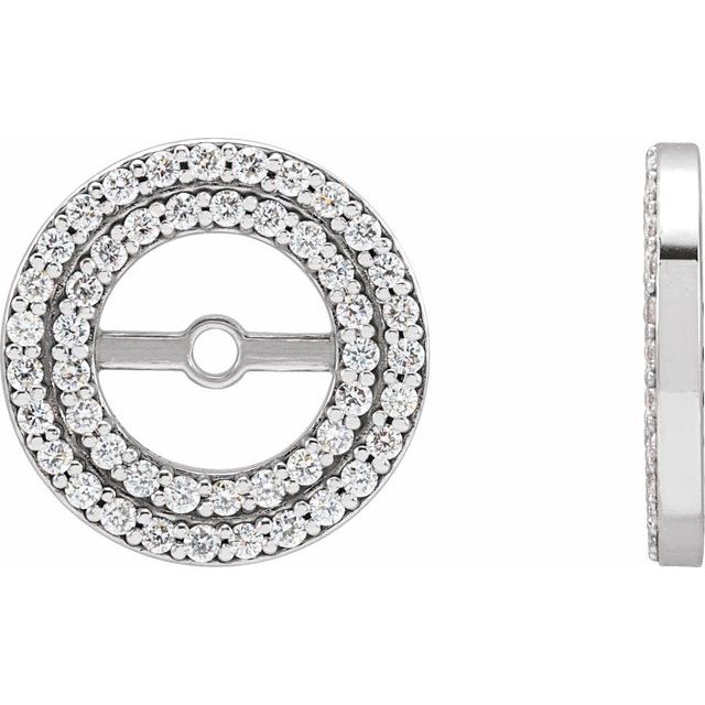 14k White 1/5 Ctw Diamond Earring Jackets