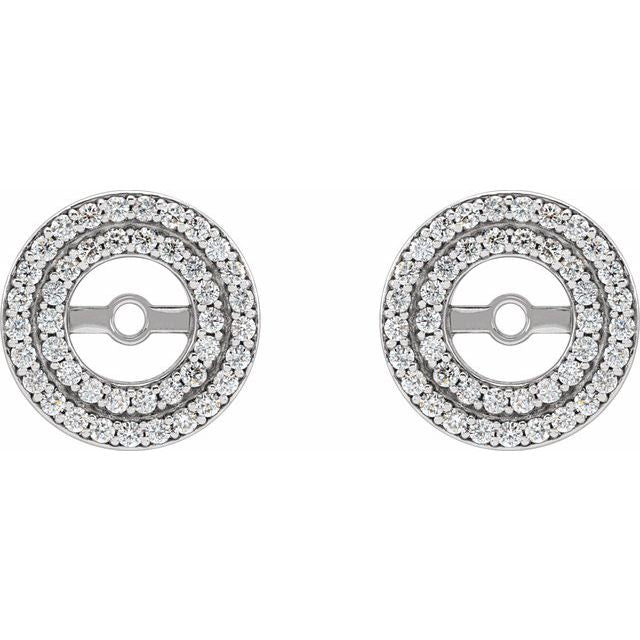 14k White 1/4 Ctw Diamond Earring Jackets