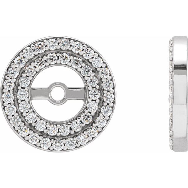 14k White 1/4 Ctw Diamond Earring Jackets