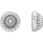 14k White 1/6 Ctw Natural Diamond Earring Jackets With 4.6 Mm Id