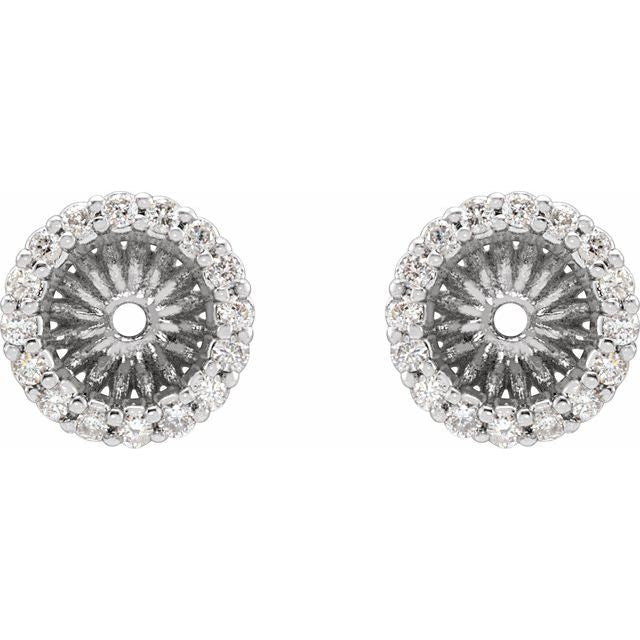 14k White 1/6 Ctw Natural Diamond Earring Jackets With 5.1 Mm Id