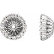 14k White 1/6 Ctw Natural Diamond Earring Jackets With 5.1 Mm Id