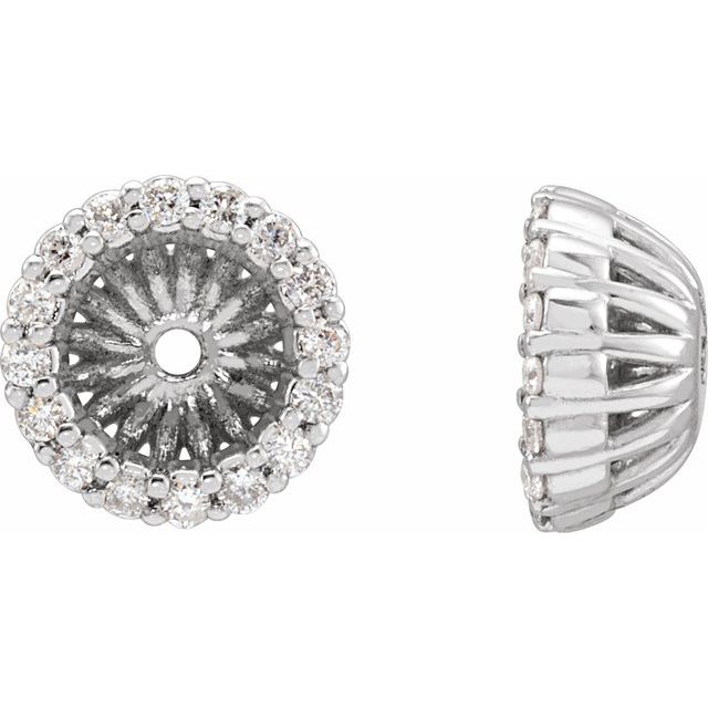 14k White 1/6 Ctw Natural Diamond Earring Jackets With 5.1 Mm Id