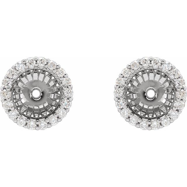 14k White 1/5 Ctw Diamond Earring Jackets With 6.1 Mm Id