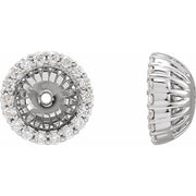 14k White 1/5 Ctw Diamond Earring Jackets With 6.1 Mm Id