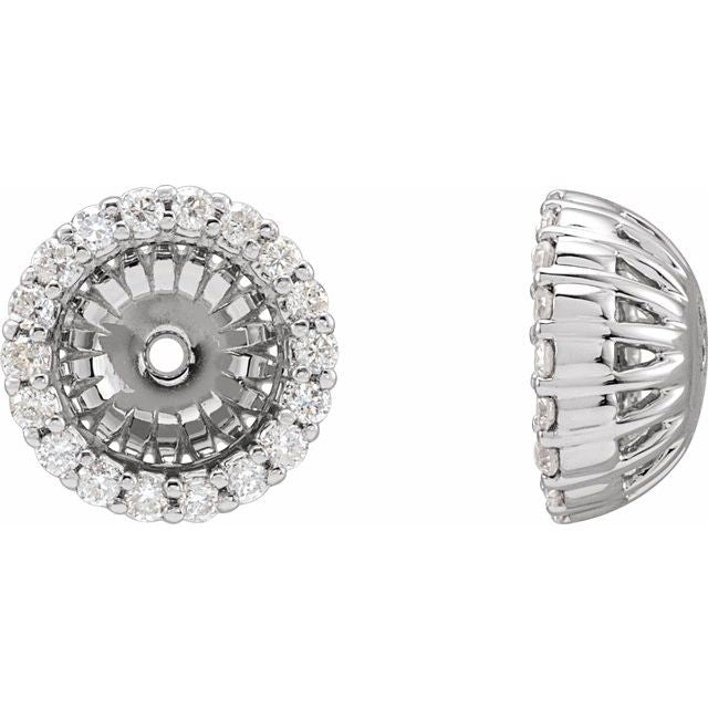 14k White 1/5 Ctw Diamond Earring Jackets With 6.1 Mm Id