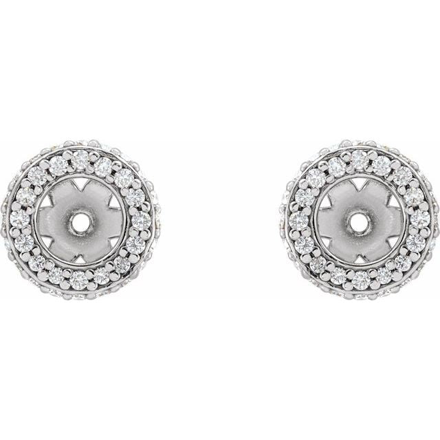 14k White 1/5 Ctw Natural Diamond Earrings Jacket