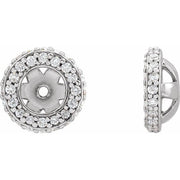 14k White 1/5 Ctw Natural Diamond Earrings Jacket