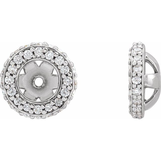 14k White 1/5 Ctw Natural Diamond Earrings Jacket
