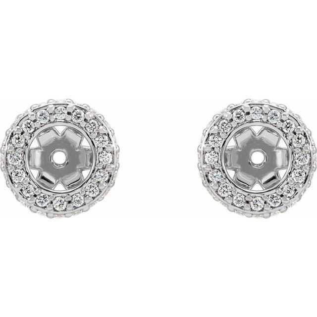 14k White 1/5 Ctw Natural Diamond Earrings Jacket