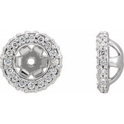 14k White 1/5 Ctw Natural Diamond Earrings Jacket