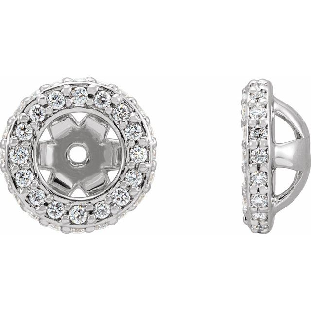 14k White 1/5 Ctw Natural Diamond Earrings Jacket