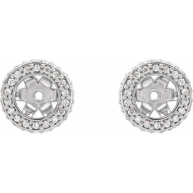 14k White 1/4 Ctw Natural Diamond Earrings Jacket