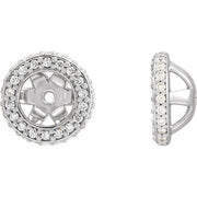 14k White 1/4 Ctw Natural Diamond Earrings Jacket