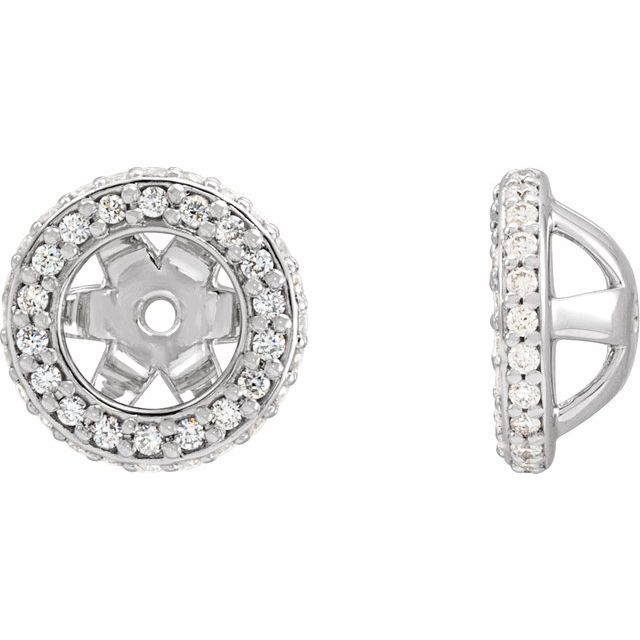 14k White 1/4 Ctw Natural Diamond Earrings Jacket