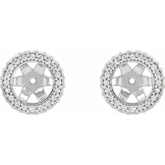 14k White 1/5 Ctw Natural Diamond Earrings Jacket