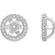 14k White 1/5 Ctw Natural Diamond Earrings Jacket