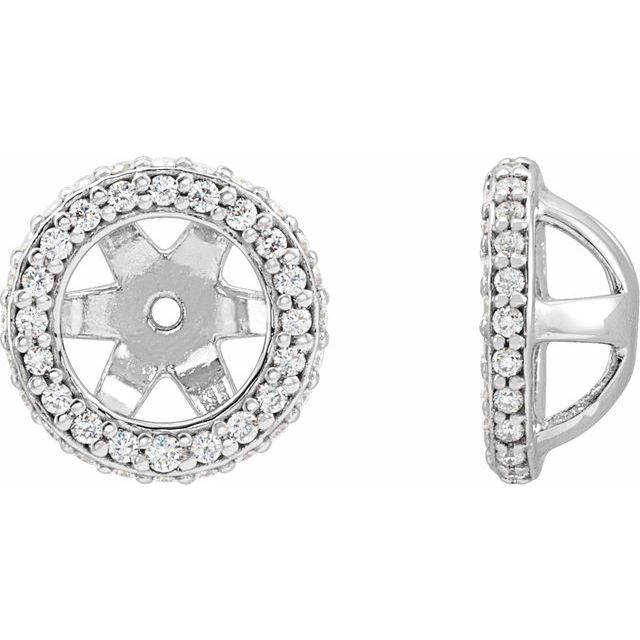 14k White 1/5 Ctw Natural Diamond Earrings Jacket