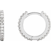 14K White 3/8 CTW Natural Diamond 13.64 mm Hoop Earrings