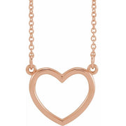 14K Rose Heart 16' Necklace