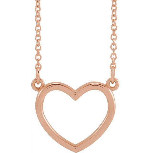 14K Rose Heart 16' Necklace