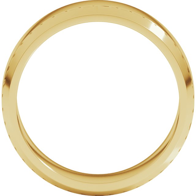 18K Yellow 7 mm Beveled Edge Light Band Size 9