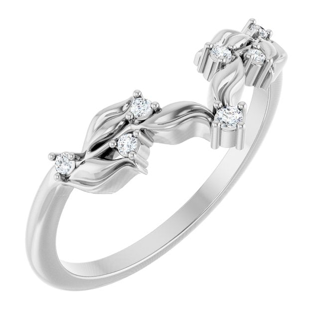 14K White .05 CTW Lab-Grown Diamond Anniversary Band