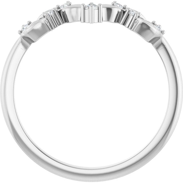 14K White .05 CTW Lab-Grown Diamond Anniversary Band