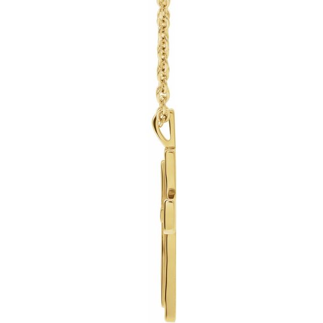 14K Yellow Textured Cross 18' Necklace