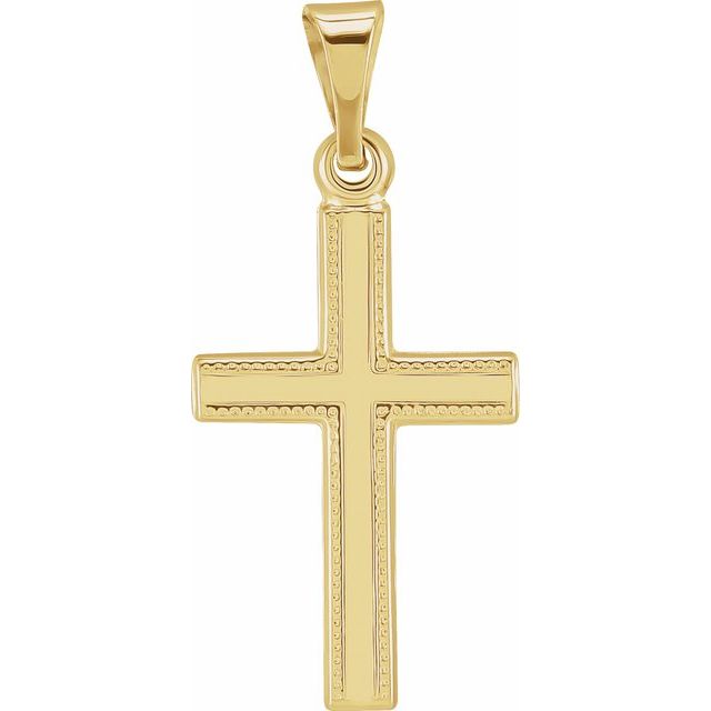 14K Yellow 15x9.5 mm Cross Pendant