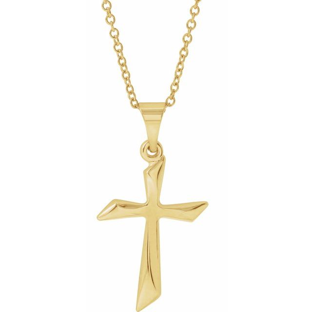 14k Yellow Cross 18' Necklace