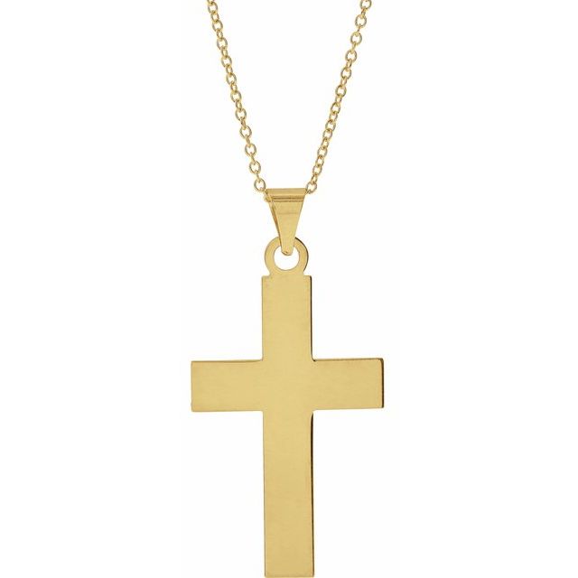 14k Yellow Cross 18' Necklace