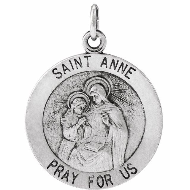 Sterling Silver 18 mm St. Anne Medal