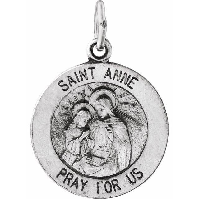 Sterling Silver 15 mm St. Anne Medal