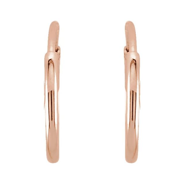 14K Rose Endless Tube 10 mm Hoop Earring