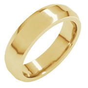 18K Yellow 5 mm Beveled Edge Band Size 10