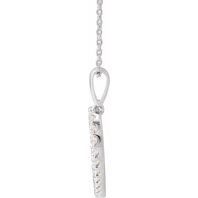 14K White 3/8 CTW Natural Diamond Heart 18' Necklace