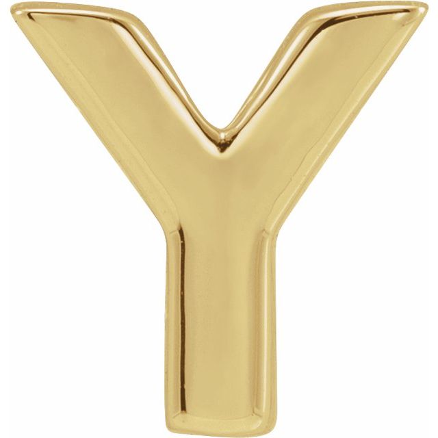 14K Yellow Block Initial Y Slide Pendant