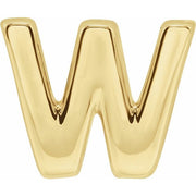 14K Yellow Block Initial W Slide Pendant