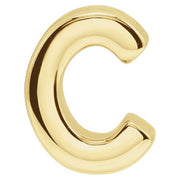 14K Yellow Block Initial C Slide Pendant