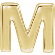 14K Yellow Block Initial M Slide Pendant