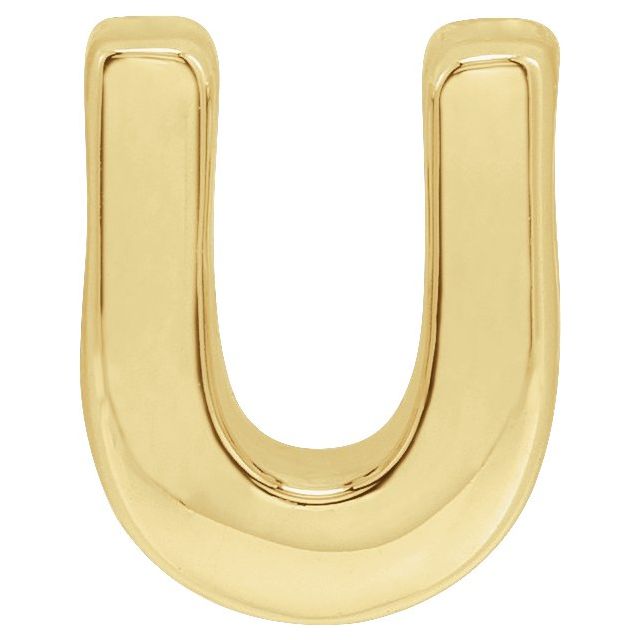 14K Yellow Block Initial U Slide Pendant