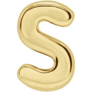 14K Yellow Block Initial S Slide Pendant
