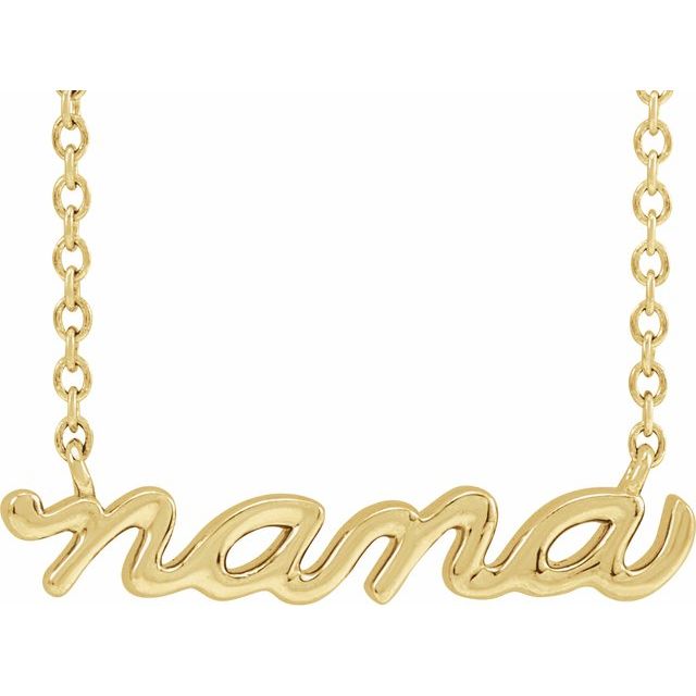 14K Yellow 19.57x4.61 mm Nana 18' Necklace