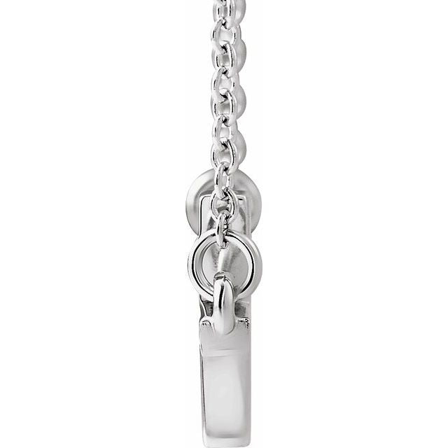 14K White 17x9 mm Sideways Cross 16-18' Necklace